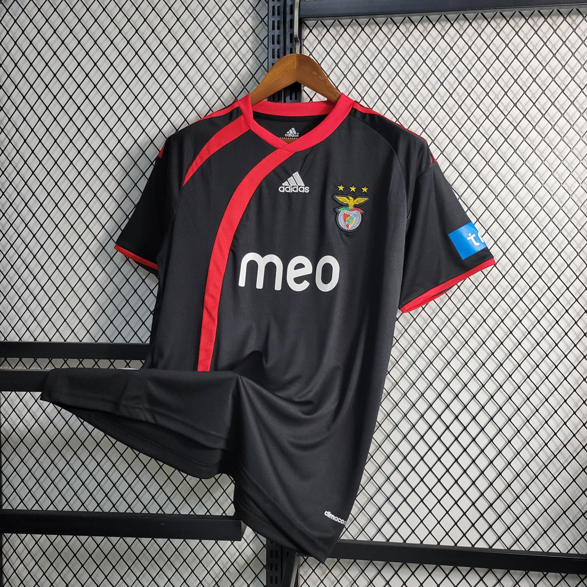 Camisa Benfica 2009/10 - Adidas Retrô Masculina - Preta/Vermelha