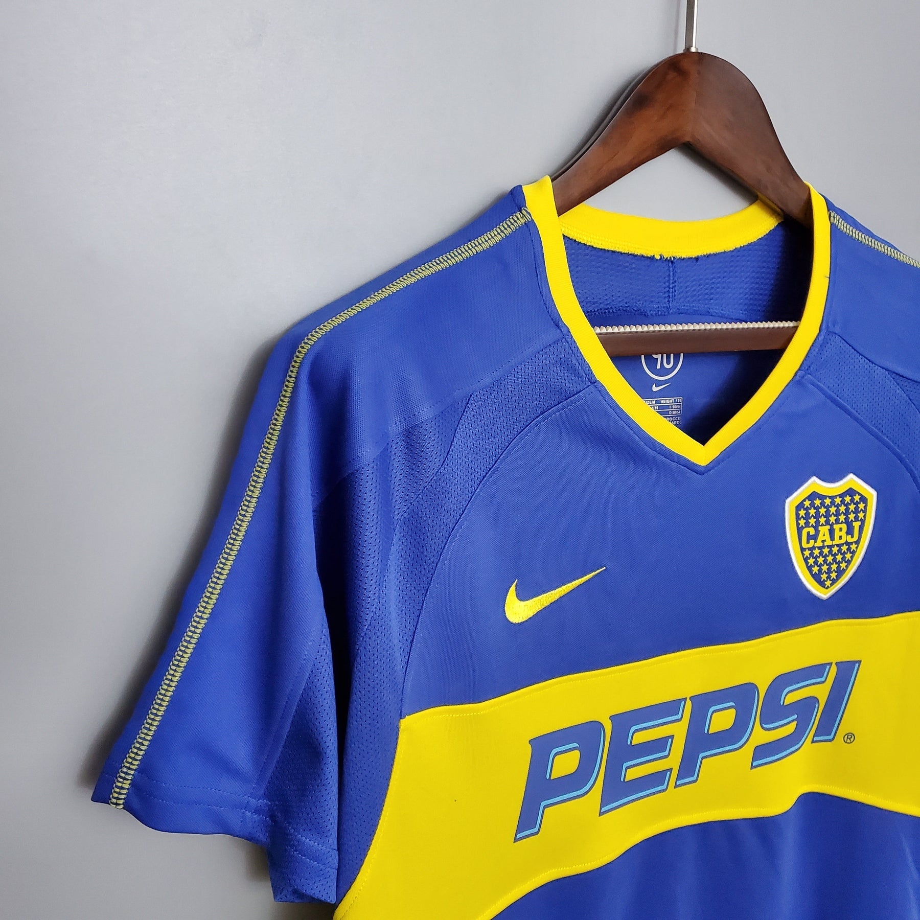 Camisa Boca Juniors Home 2003/04 - Nike Retrô Masculina - Azul/Amarela