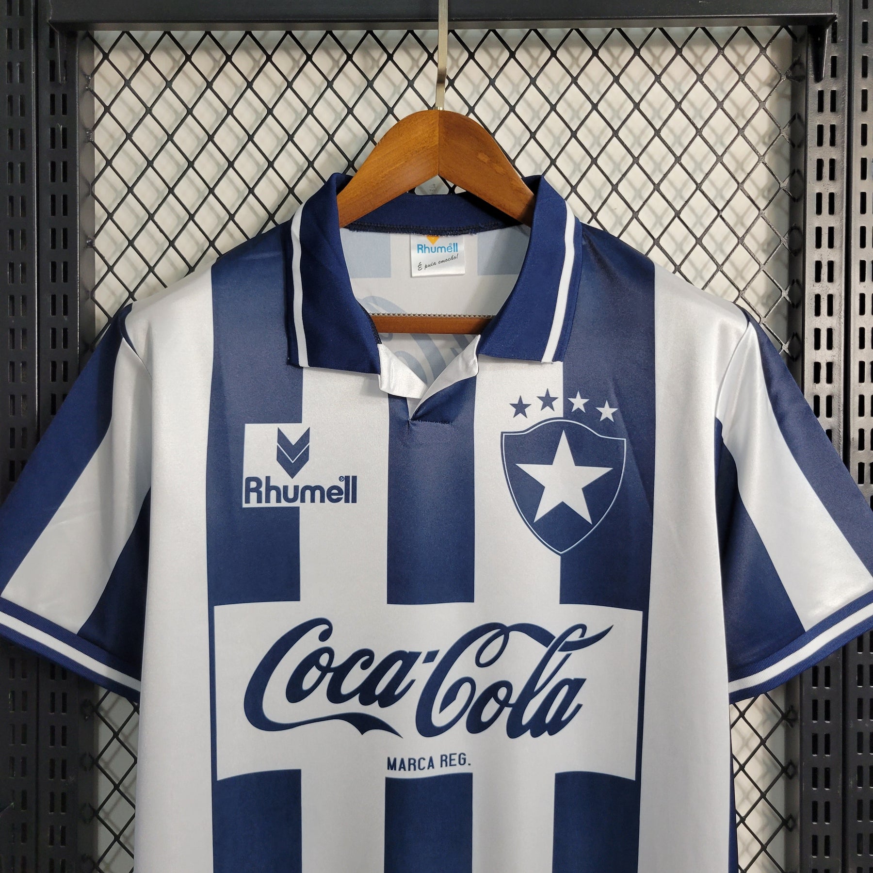 Camisa Botafogo Home 1994 - Rhumell Retrô Masculina - Branca/Azul