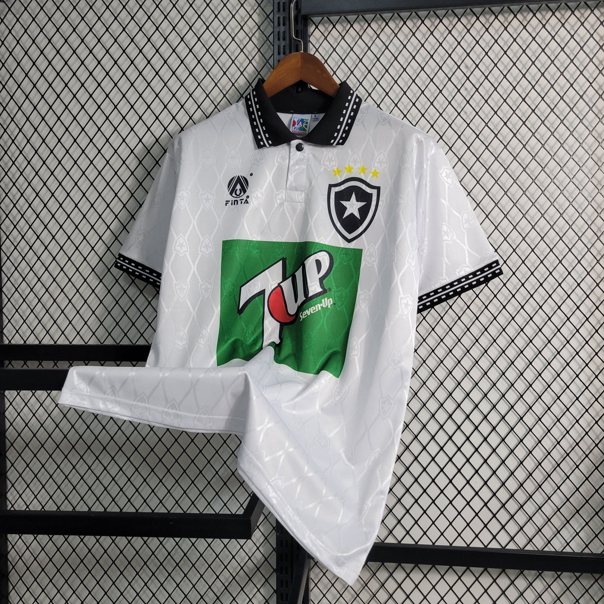 Camisa Botafogo Away 1995 - Finta Retrô Masculina - Branca/Preta