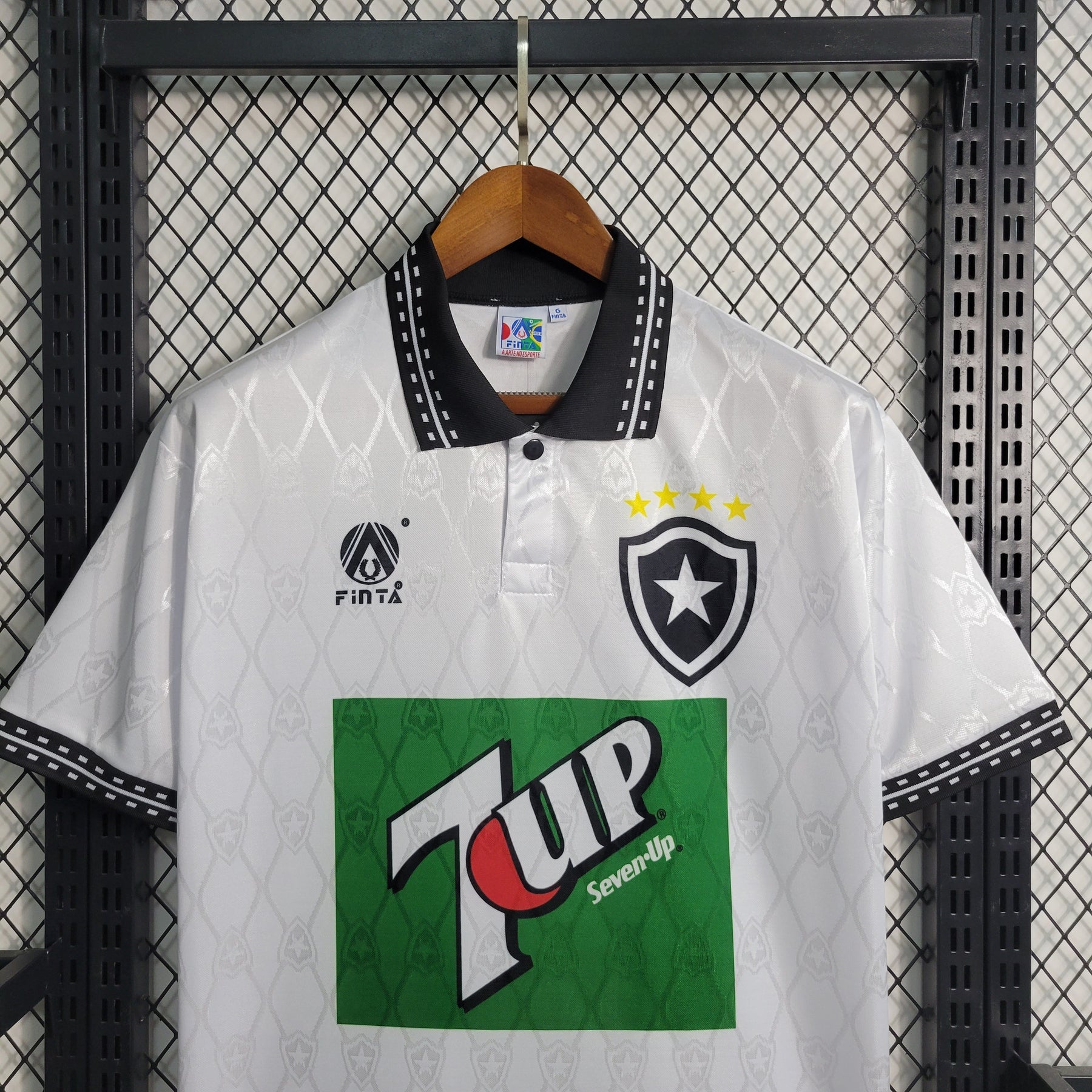 Camisa Botafogo Away 1995 - Finta Retrô Masculina - Branca/Preta