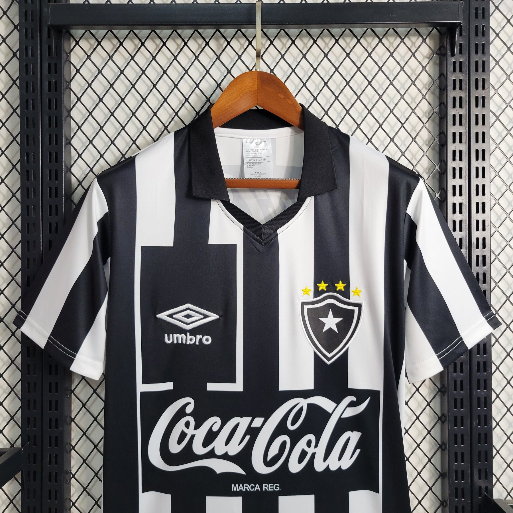 Camisa Botafogo Home 1997 - Umbro Retrô Masculina - Branca/Preta