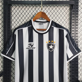 Camisa Botafogo Home 1999/00 - Topper Retrô Masculina - Preta/Branca