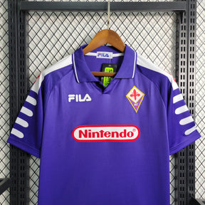 Camisa Fiorentina Home 1998/99 - Fila Retrô Masculina - Roxa/Branca