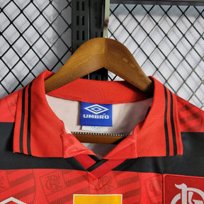 Camisa Flamengo Home 1995 - Umbro Retrô Masculina - Vermelha/Preta