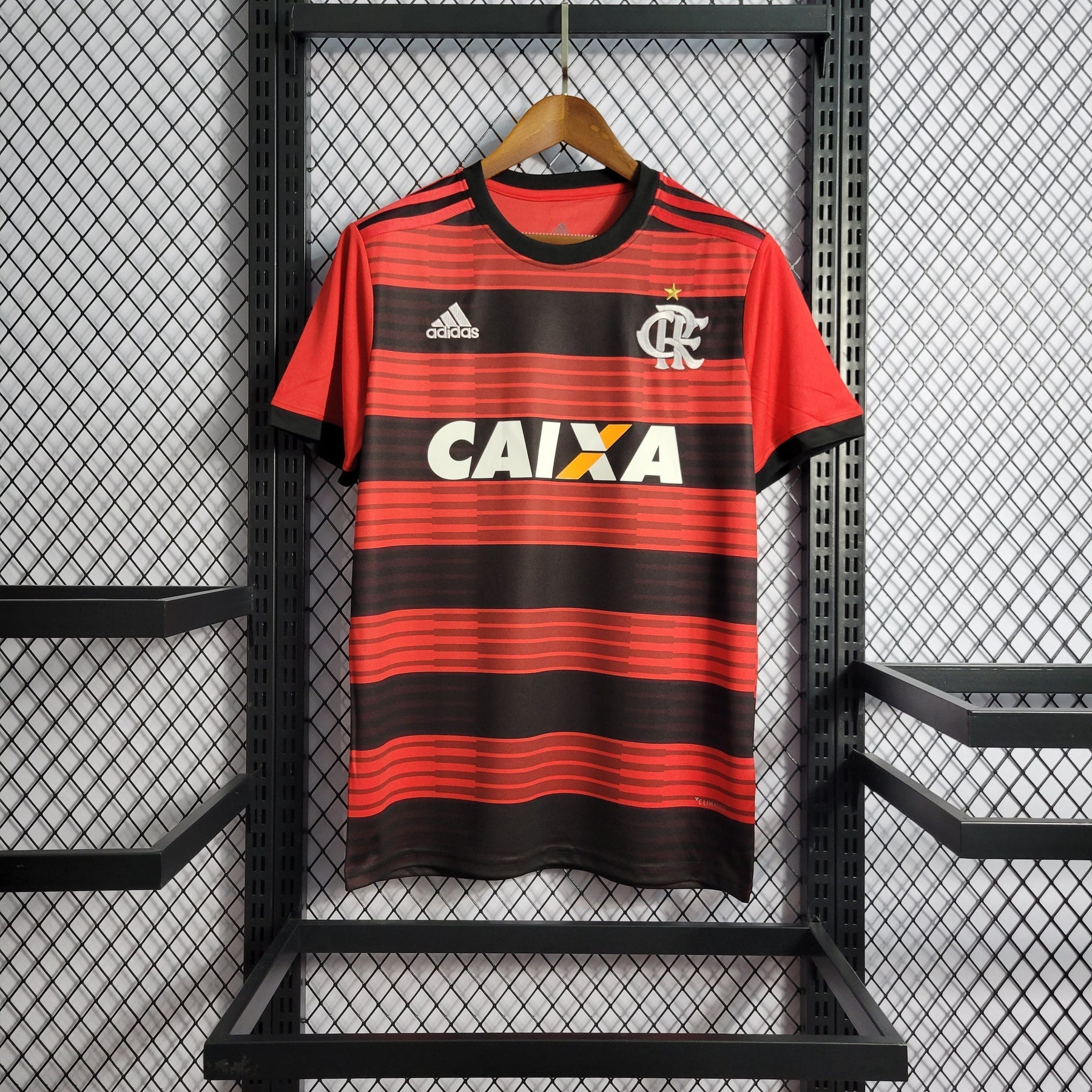 Camisa Flamengo Home 2018/19 - Adidas Retrô Masculina - Vermelha/Preta