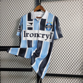 Camisa Grêmio Home 1997/98 - Penalty Retrô Masculina - Azul/Preta