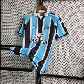 Camisa Grêmio Home 2000/01 - Kappa Retrô Masculina - Azul/Preta