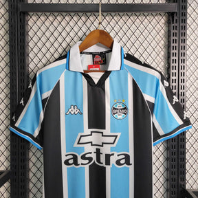 Camisa Grêmio Home 2000/01 - Kappa Retrô Masculina - Azul/Preta