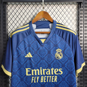 Camisa Real Madrid 2023/24 - Adidas Torcedor Masculina - Azul/Dourada