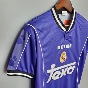 Camisa Real Madrid Away 1997/98 - Kelme Retrô Masculina - Roxa/Branca