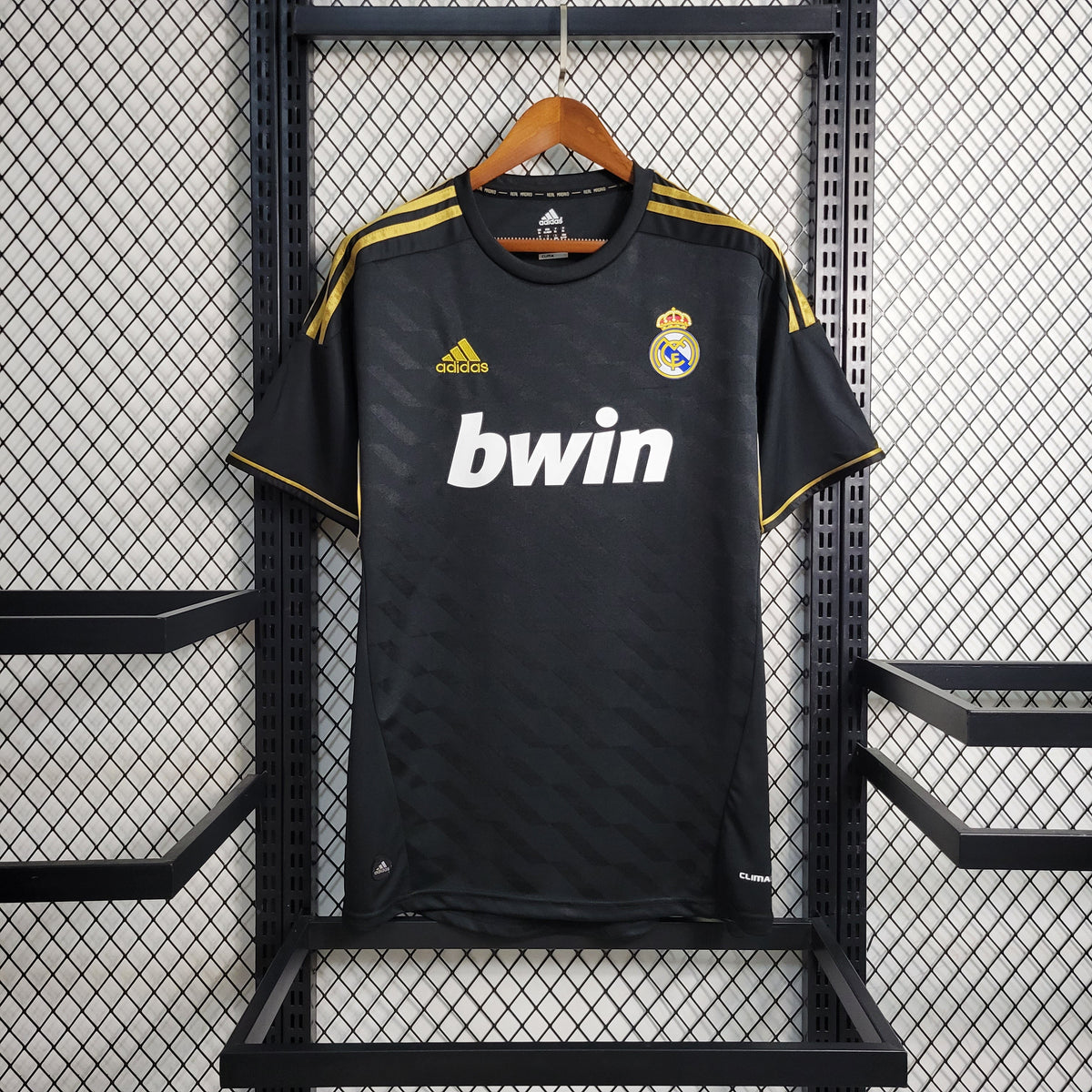 Camisa Real Madrid Away 2011/12 - Adidas Retrô Masculina - Preta/Dourada