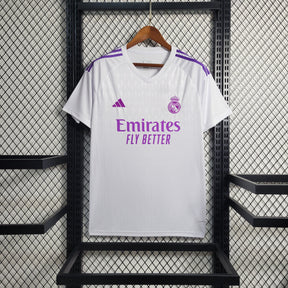 Camisa Real Madrid Goleiro 2023/24 - Adidas Torcedor Masculina - Branca/Roxa