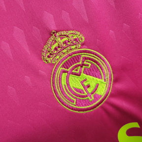 Camisa Real Madrid Goleiro 2023/24 - Adidas Torcedor Masculina - Rosa/Amarela