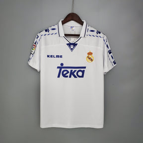 Camisa Real Madrid Home 1996/97 - Kelme Retrô Masculina - Branca/Azul