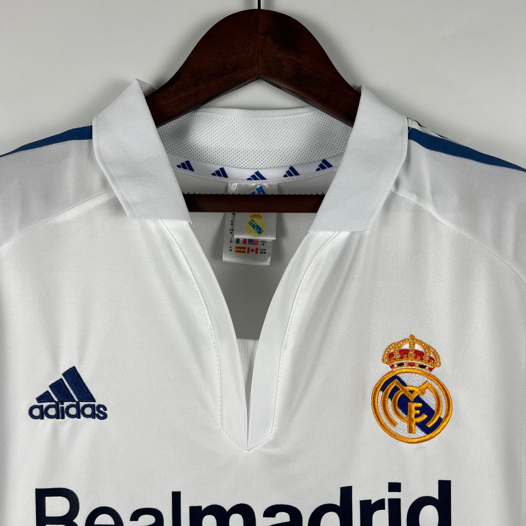 Camisa Real Madrid Home 2001/02 - Adidas Retrô Masculina - Branca