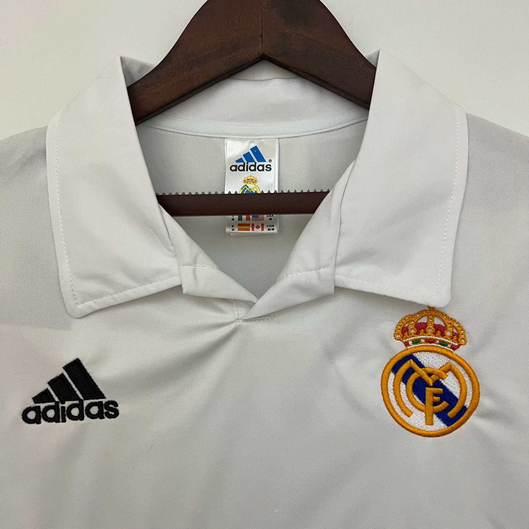 Camisa Real Madrid Home 2002/03 - Adidas Retrô Masculina - Branca