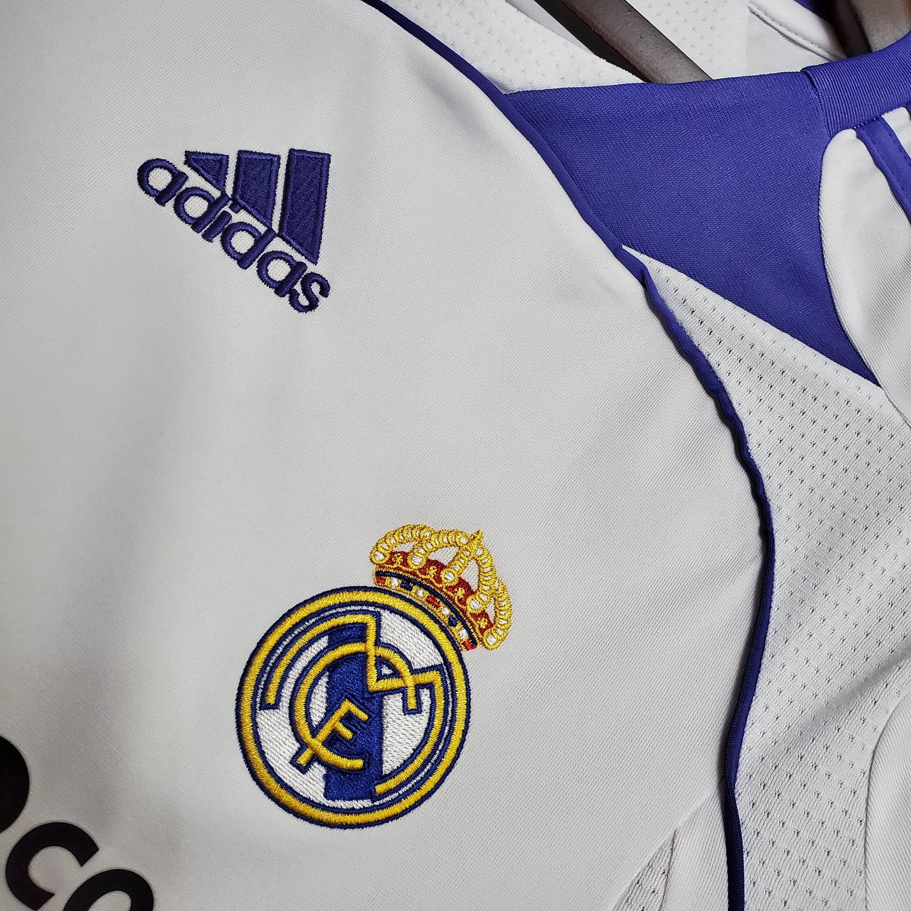 Camisa Real Madrid Home 2007/08 - Adidas Retrô Masculina - Branca/Lilás