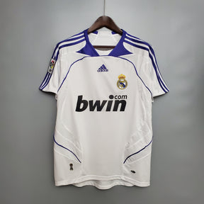 Camisa Real Madrid Home 2007/08 - Adidas Retrô Masculina - Branca/Lilás