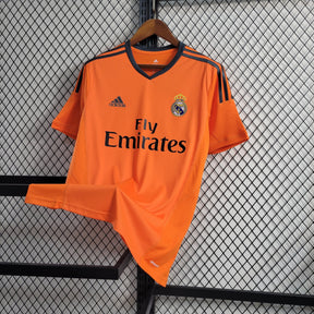 Camisa Real Madrid Away 2013/14 - Adidas Retrô Masculina - Laranja/Preta