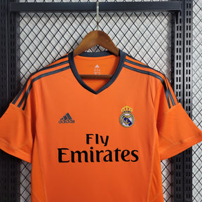 Camisa Real Madrid Away 2013/14 - Adidas Retrô Masculina - Laranja/Preta