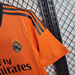 Camisa Real Madrid Away 2013/14 - Adidas Retrô Masculina - Laranja/Preta