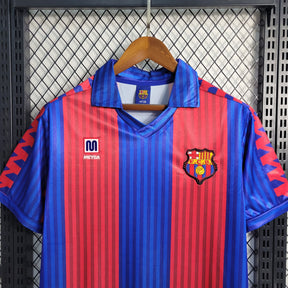 Camisa Barcelona Home 1992 - Meyba Retrô Masculina - Vermelha/Azul