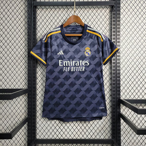 Camisa Real Madrid Away 2023/24 - Adidas Torcedor Feminina - Azul/Laranja