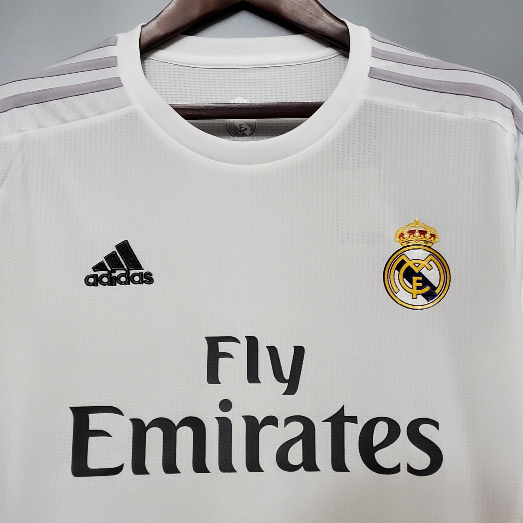 Camisa Real Madrid Home 2015/16 - Adidas Retrô Masculina - Branca/Cinza