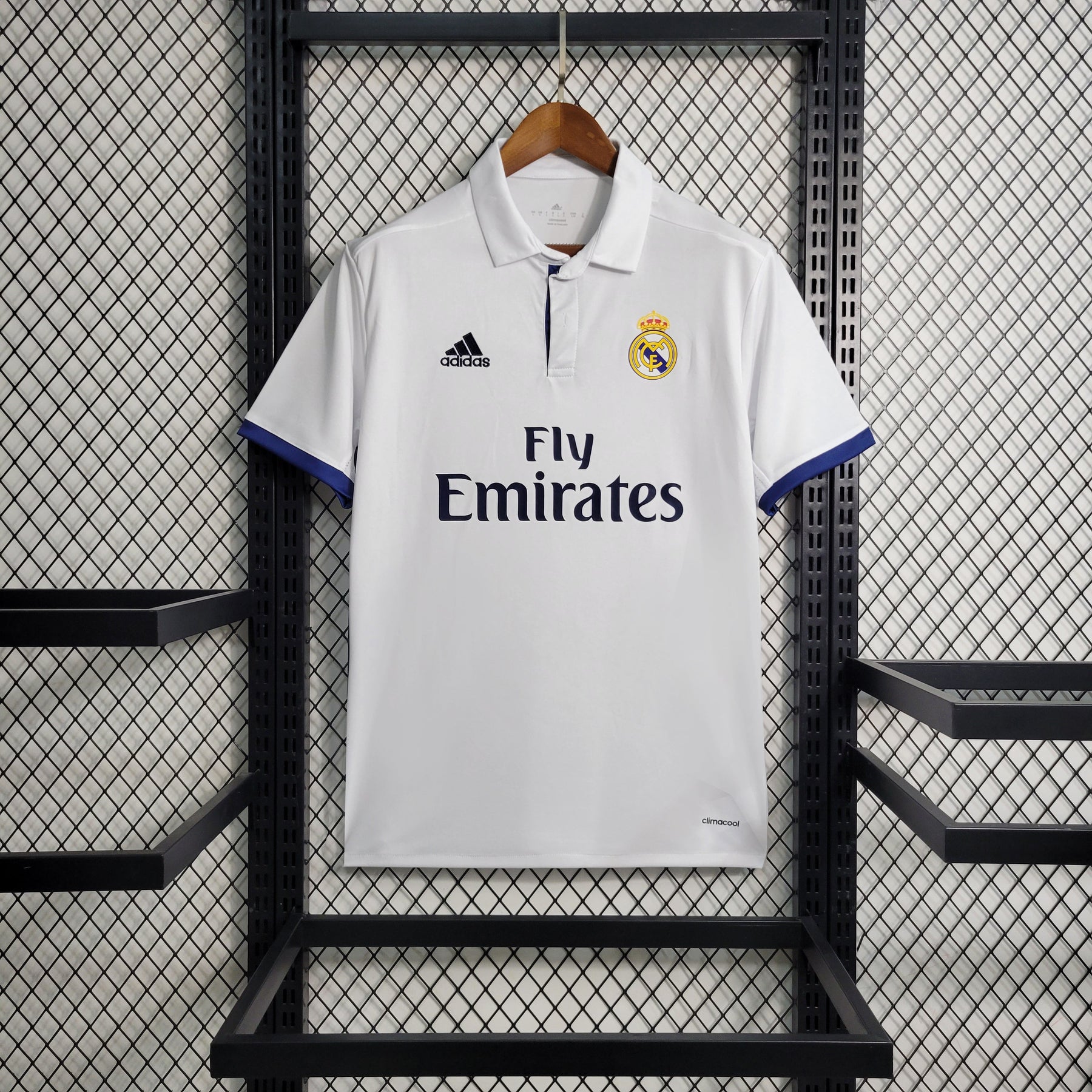 Camisa Real Madrid Home 2016/17 - Adidas Retrô Masculina - Branca/Azul