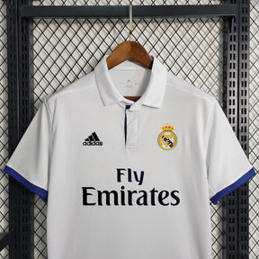 Camisa Real Madrid Home 2016/17 - Adidas Retrô Masculina - Branca/Azul