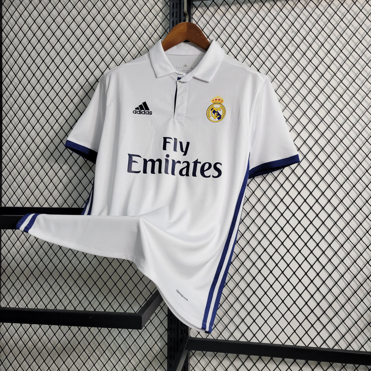 Camisa Real Madrid Home 2016/17 - Adidas Retrô Masculina - Branca/Azul