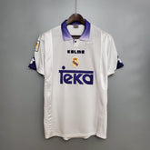 Camisa Real Madrid Home 1997/98 - Kelme Retrô Masculina - Branca/Roxa