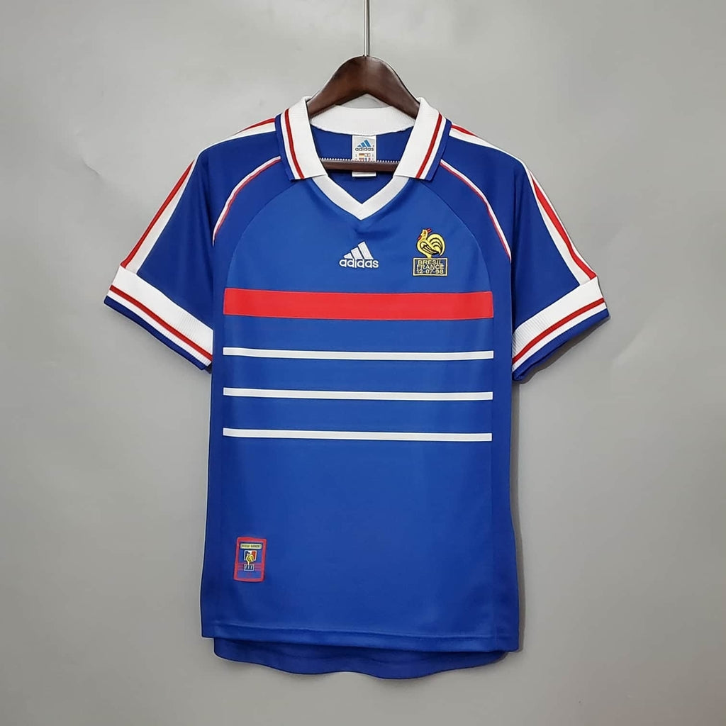 Camisa Seleção França 1998  - Adidas Retrô Masculina - Azul/Branca