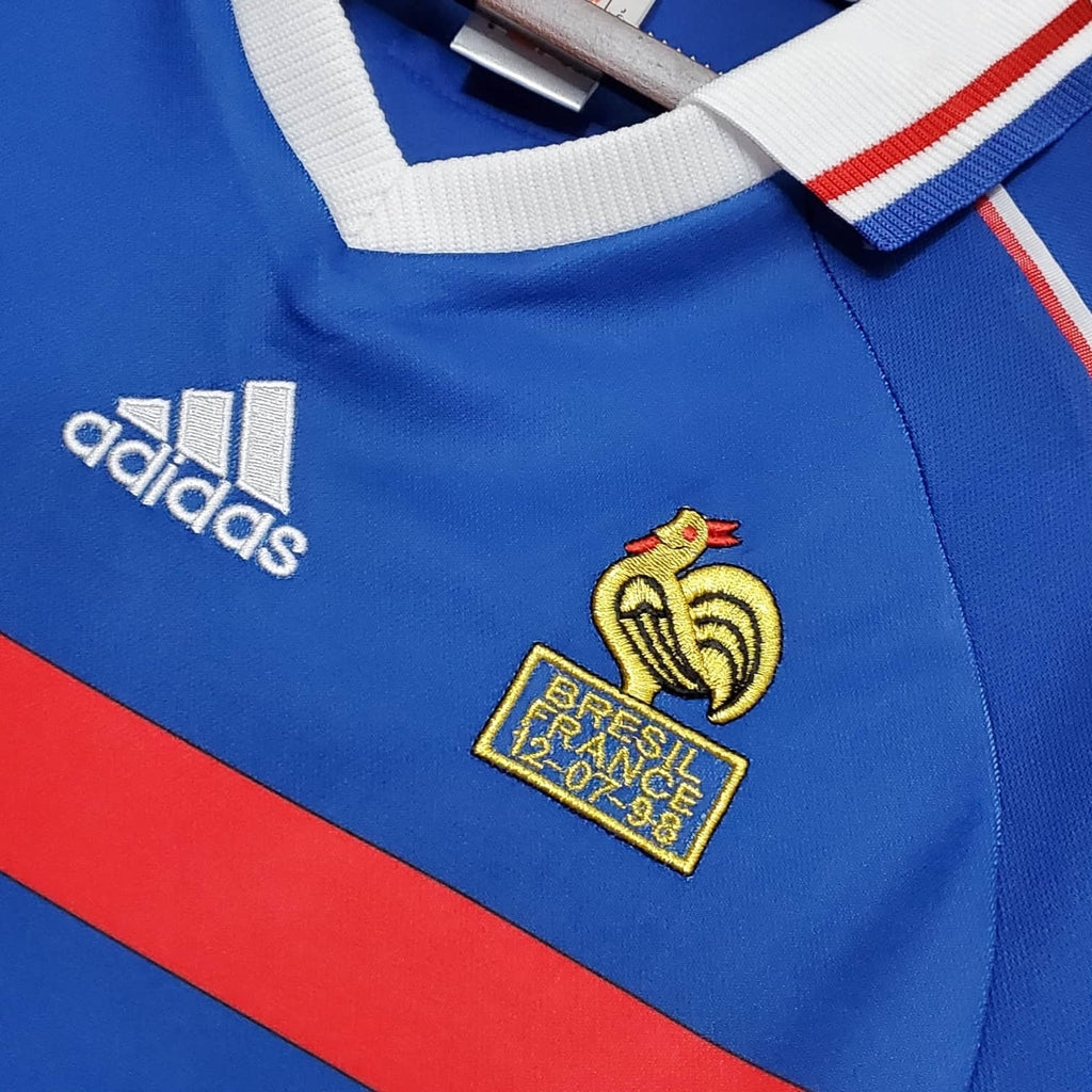 Camisa Seleção França 1998  - Adidas Retrô Masculina - Azul/Branca