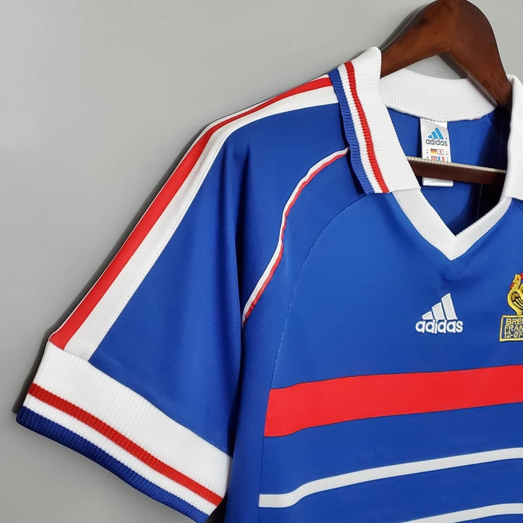 Camisa Seleção França 1998  - Adidas Retrô Masculina - Azul/Branca