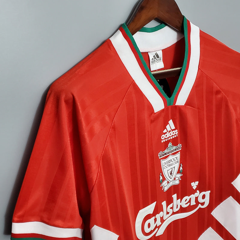 Camisa Liverpool Home 1993/95 - Adidas Retrô Masculina- Vermelha/Branca