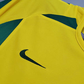 Camisa Seleção Brasil Home 2002 - Nike Retrô Masculina - Amarela/Verde