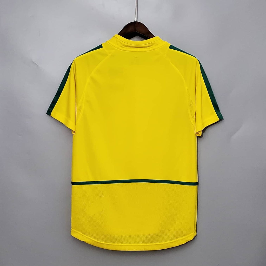 Camisa Seleção Brasil Home 2002 - Nike Retrô Masculina - Amarela/Verde