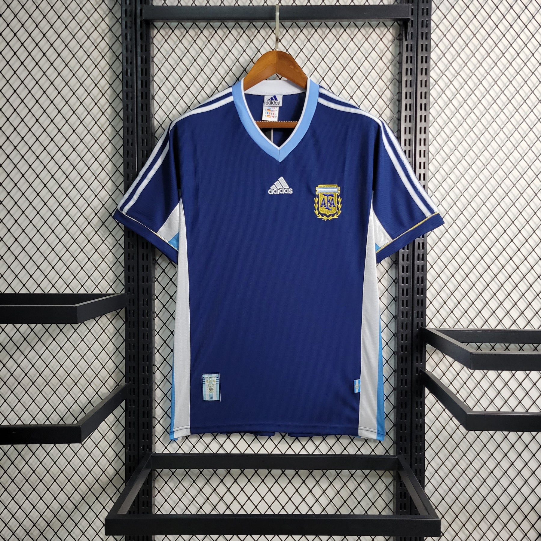 Camisa Seleção Argentina Away 1998 - Adidas Retrô Masculina - Azul/Branca