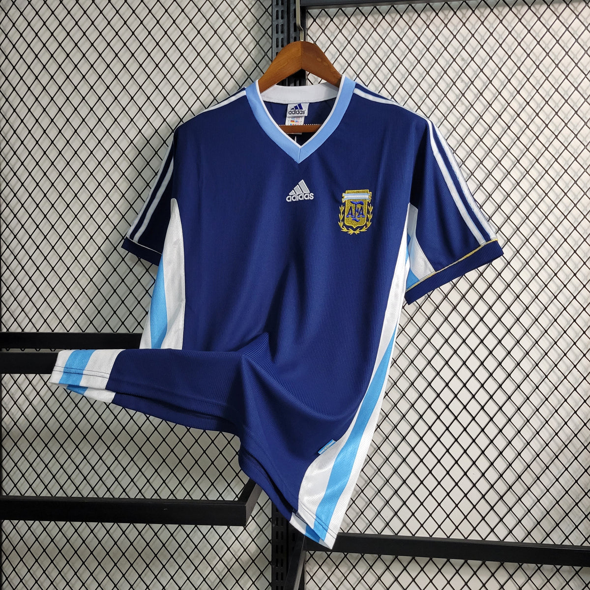 Camisa Seleção Argentina Away 1998 - Adidas Retrô Masculina - Azul/Branca