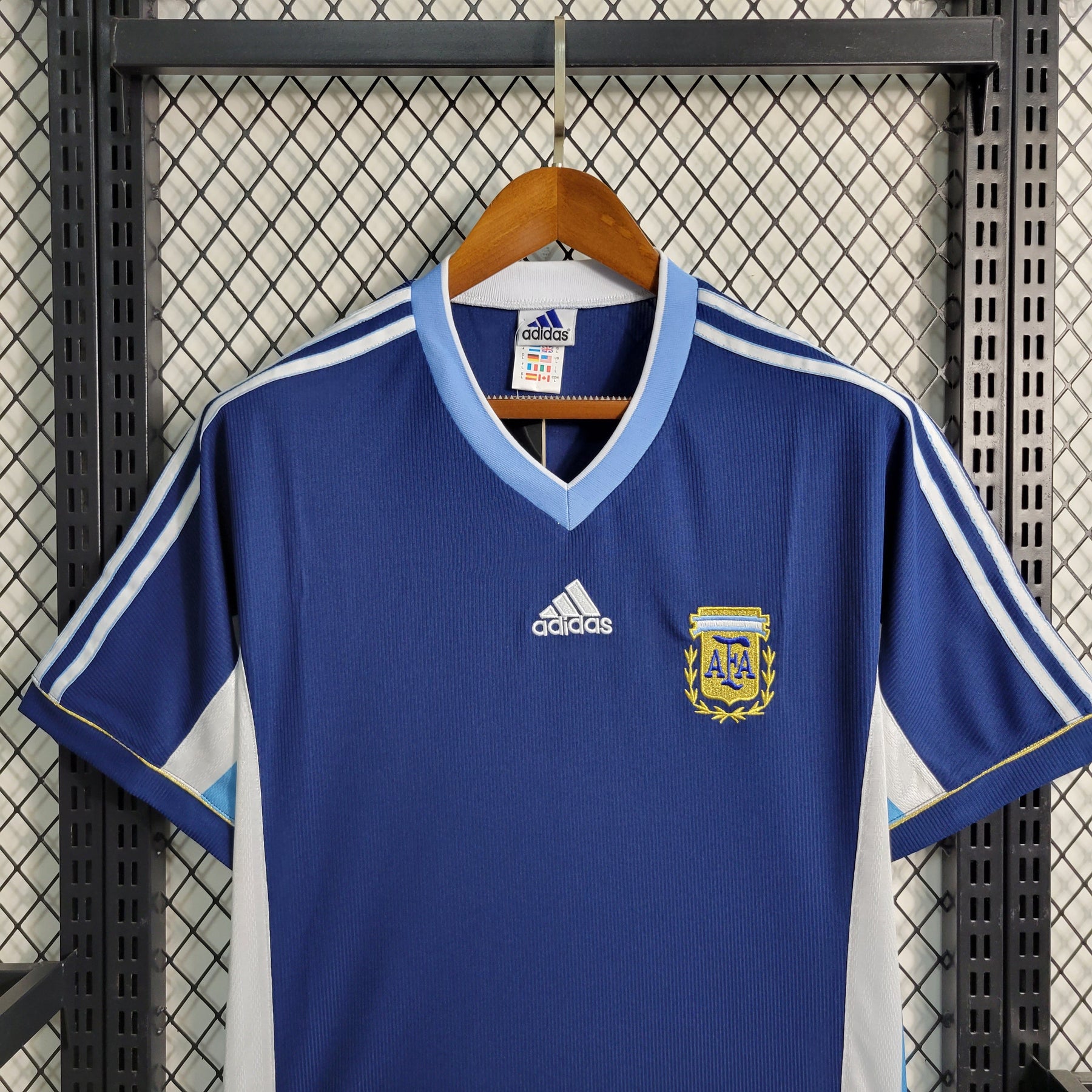 Camisa Seleção Argentina Away 1998 - Adidas Retrô Masculina - Azul/Branca