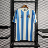 Camisa Seleção Argentina Home 1986 - Le Cop Sporfif Retrô Masculina - Azul/Branca