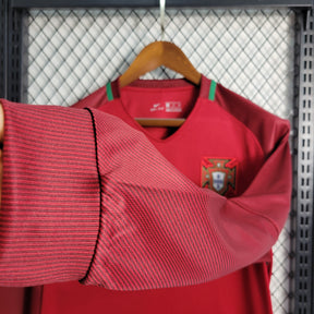 Camisa Seleção Portugal Manga Longa Home 2016/17 - Nike Retrô Masculina - Vermelha/Verde