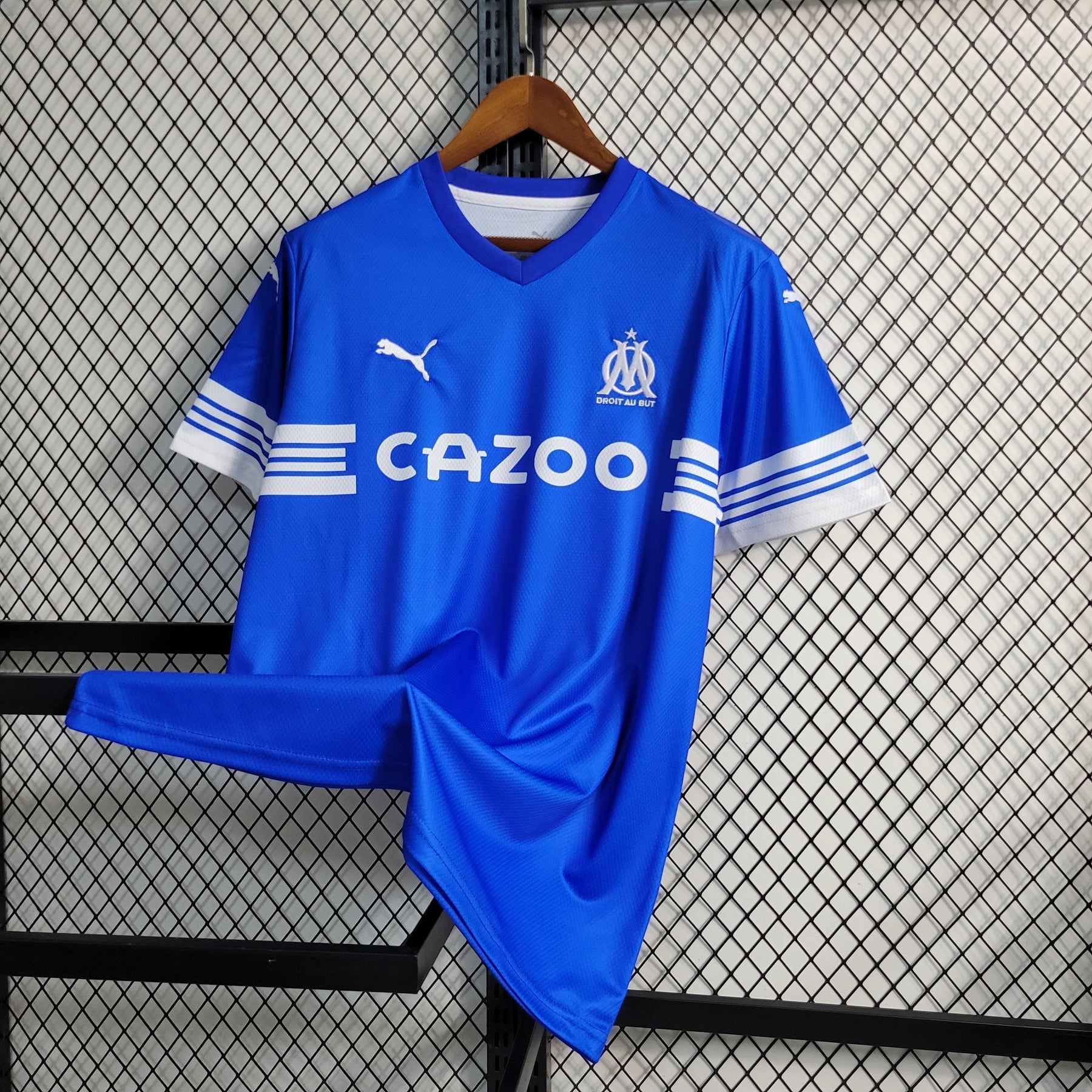 Camisa Olympique Marseille 2023/24 - Puma Torcedor Masculina - Azul//Branca