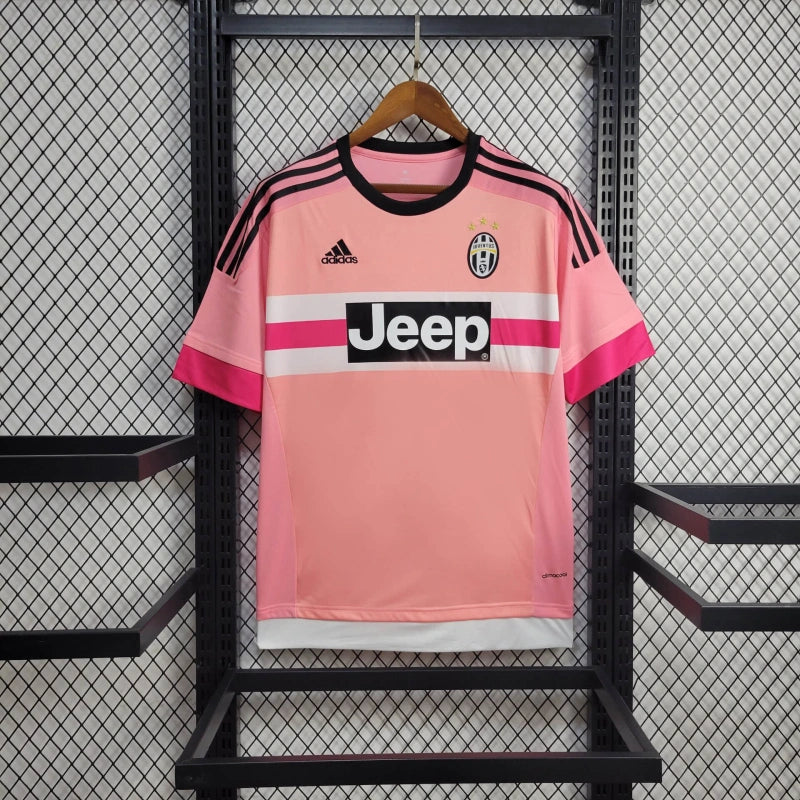 Camisa Juventus Away 2015/16 - Adidas Retrô Masculina - Rosa/Branca