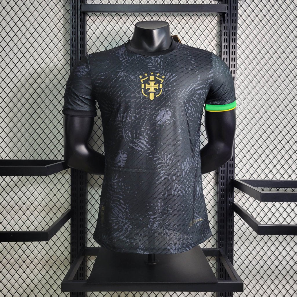 Camisa Seleção Brasil Neymar 2023/24 - The Prince Jogador  Masculina - Preta/Verde