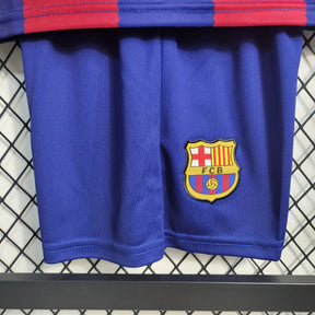 Kit Infantil Barcelona Home 2023/24 - Nike Torcedor - Azul/Vermelha