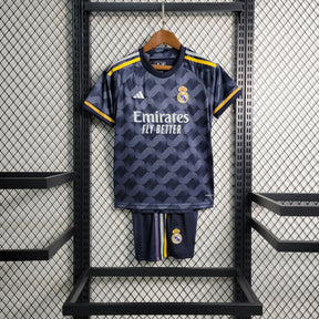 Kit Infantil Real Madrid Away 2023/24 - Adidas Torcedor - Azul