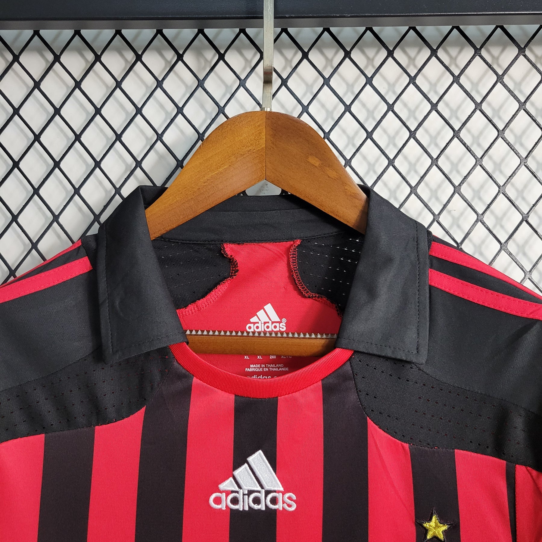 Camisa Milan Home 2007/08 - Adidas Retrô Masculina - Vermelha/Preta